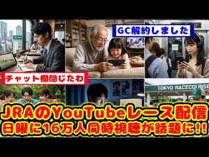 【競馬の反応集】YouTubeの「JRA中央競馬全レース中継」日曜に最大同時視聴者数が16万人を超えたのが話題に！！【競馬】