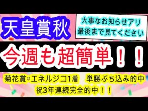 【競馬予想】天皇賞秋2025　菊花賞は自信の◎エネルジコが快勝！　的中したければこの動画をご覧ください！！　マスカレードボールら徹底分析