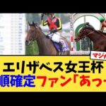 【エリザベス女王杯】エリ女の枠順確定、ファン｢あっ…｣【競馬反応集】