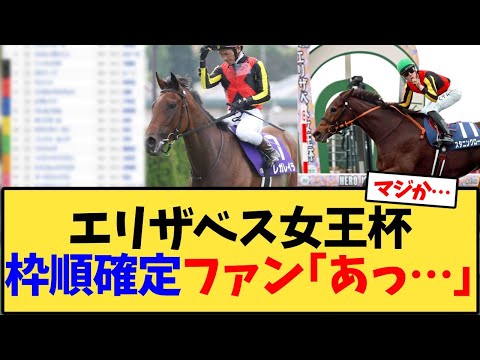 【エリザベス女王杯】エリ女の枠順確定、ファン「あっ…」【競馬反応集】