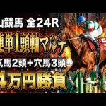 【中山競馬 全レース勝負】3連単1頭軸マルチ（人気2×穴3）で14万円ぶち込んだ結果…【競馬馬券勝負】