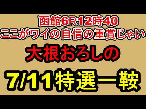 【競馬予想】7月11日の特選一鞍【大根おろし】