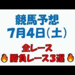 【競馬予想】７月４日（土）全レース予想／厳選３レース(平場予想・重賞予想)