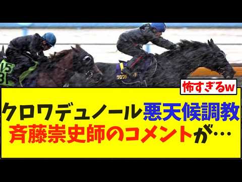 クロワデュノール悪天候調教斉藤崇史師のコメントが…【競馬】