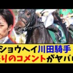【競馬】「【きさらぎ賞】ショウヘイ騎乗の川田騎手 レース後コメントがヤバい」に対する反応【反応集】