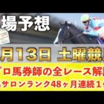 【9月13日土曜競馬予想】37週連続の新馬戦的中へ🥇プロが平場全レース予想を無料公開！【平場予想】